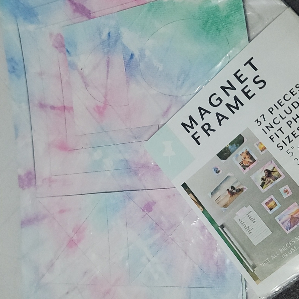 Dorm Office Home File cabinet/fridge/white boards Magnetic photo Frames Tyedye